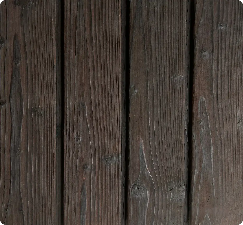 Dark Brown Spruce, Half Taper 45° Profile · 95×3000 mm